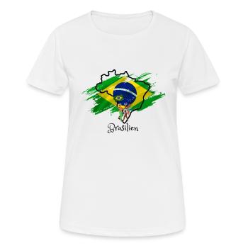 Ich liebe Brasilien - Frauen T-Shirt atmungsaktiv - Weiß - Vorne - AI Model Female 172 dark (172cm)