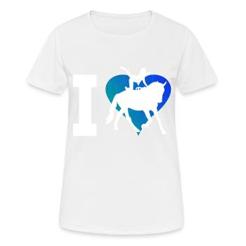 Voltige, gymnastique artistique à cheval - T-shirt respirant Femme - blanc - Devant - AI Model Female 172 dark (172cm)