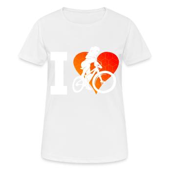 MTB Radfahrer Radfahren Radsport Damen Herren - Frauen T-Shirt atmungsaktiv - Weiß - Vorne - AI Model Female 172 dark (172cm)