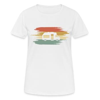 Caravan Camping Camper Retro - Women's Breathable T-Shirt - white - Front - AI Model Female 172 dark (172cm)