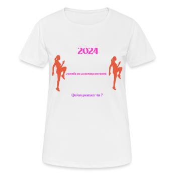 2024. En forme - Women's Breathable T-Shirt - white - Front - AI Model Female 172 dark (172cm)