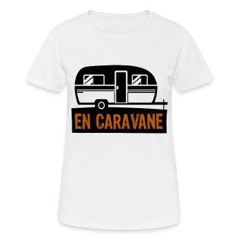 En Caravane - T-shirt respirant Femme - blanc - Devant - AI Model Female 172 dark (172cm)
