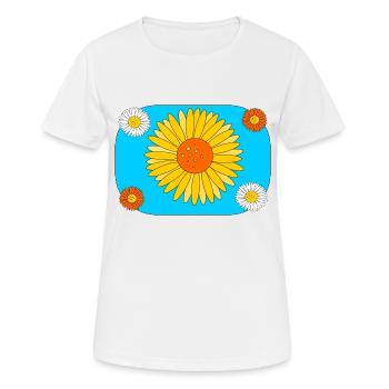 Gerbera auf türkis - Frauen T-Shirt atmungsaktiv - Weiß - Vorne - AI Model Female 172 dark (172cm)