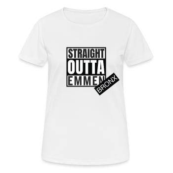 Straight Outta Emmen Bronx - Frauen T-Shirt atmungsaktiv - Weiß - Vorne - AI Model Female 172 dark (172cm)
