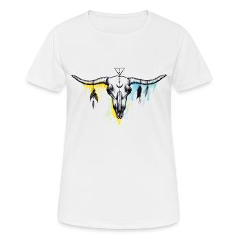 Buffalo skull - T-shirt respirant Femme - blanc - Devant - AI Model Female 172 dark (172cm)