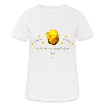 rose belle rose jaune - T-shirt respirant Femme - blanc - Devant - AI Model Female 172 dark (172cm)
