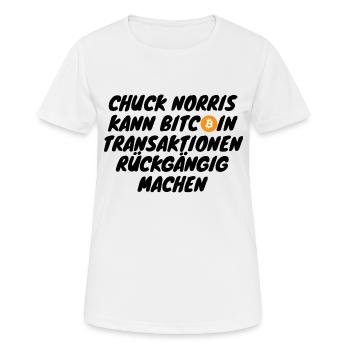 Crypto Chuck Norris peut faciliter les transactions Bitcoin - T-shirt respirant Femme - blanc - Devant - AI Model Female 172 dark (172cm)