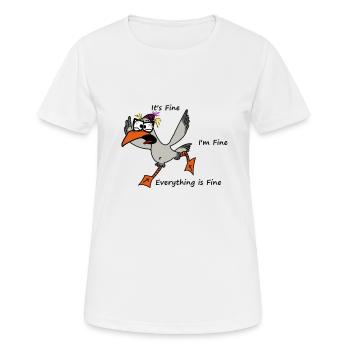 verrückte Möwe - Frauen T-Shirt atmungsaktiv - Weiß - Vorne - AI Model Female 172 dark (172cm)