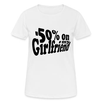 -50% on my Girlfriend - T-shirt respirant Femme - blanc - Devant - AI Model Female 172 dark (172cm)