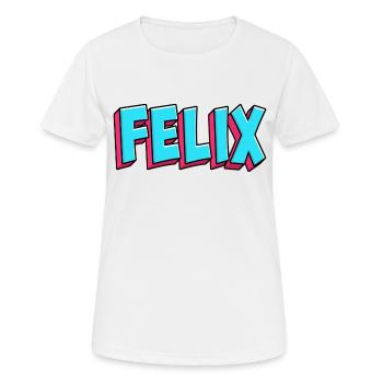 Motif du nom : Felix - T-shirt respirant Femme - blanc - Devant - AI Model Female 172 dark (172cm)