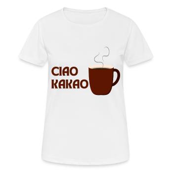 Ciao Kakao - Frauen T-Shirt atmungsaktiv - Weiß - Vorne - AI Model Female 172 dark (172cm)