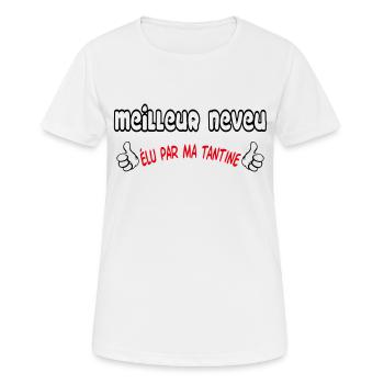 Meilleur neveu - T-shirt respirant Femme - blanc - Devant - AI Model Female 172 dark (172cm)
