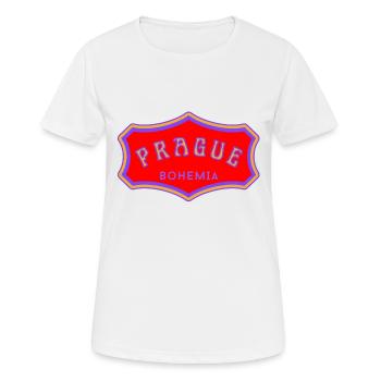Prag - Frauen T-Shirt atmungsaktiv - Weiß - Vorne - AI Model Female 172 dark (172cm)