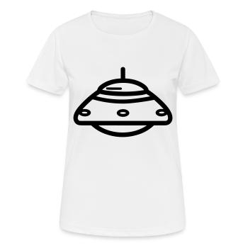 fliegende Untertasse - Frauen T-Shirt atmungsaktiv - Weiß - Vorne - AI Model Female 172 dark (172cm)