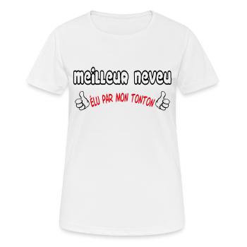 MEILLEUR Neveu - T-shirt respirant Femme - blanc - Devant - AI Model Female 172 dark (172cm)