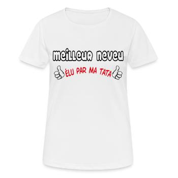 MEILLEUR neveu - T-shirt respirant Femme - blanc - Devant - AI Model Female 172 dark (172cm)