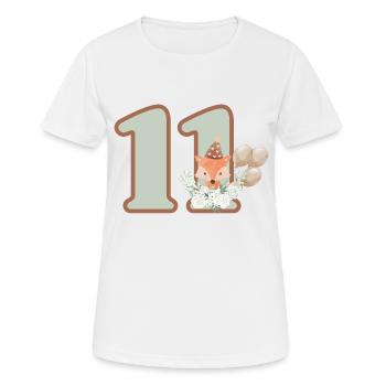 11th Birthday Fox Flowers - Women's Breathable T-Shirt - white - Front - AI Model Female 172 dark (172cm)