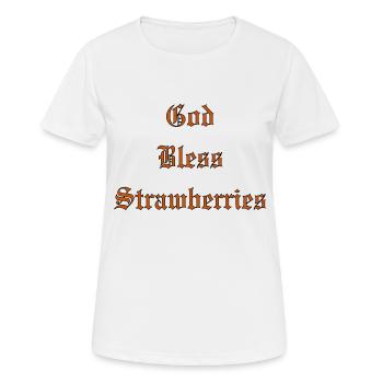 Bénédiction divineFraises - T-shirt respirant Femme - blanc - Devant - AI Model Female 172 dark (172cm)