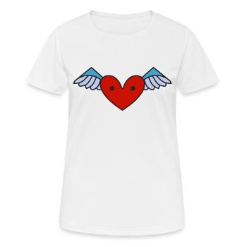 cœur ailé - T-shirt respirant Femme - blanc - Devant - AI Model Female 172 dark (172cm)