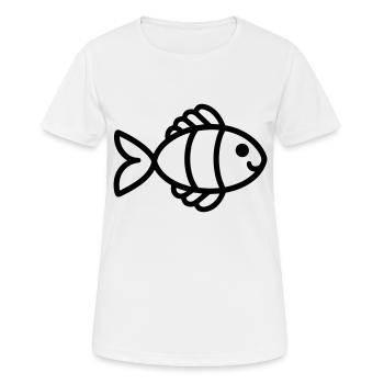 poisson - T-shirt respirant Femme - blanc - Devant - AI Model Female 172 dark (172cm)