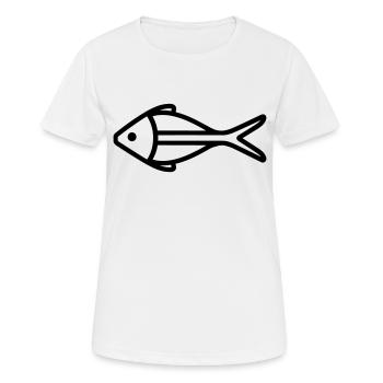 poisson - T-shirt respirant Femme - blanc - Devant - AI Model Female 172 dark (172cm)