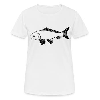 poisson - T-shirt respirant Femme - blanc - Devant - AI Model Female 172 dark (172cm)