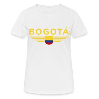 Bogotá Design – La Cité des Andes - T-shirt respirant Femme - blanc - Devant - AI Model Female 172 dark (172cm)