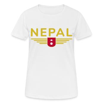 Nepal Design – Himalaya Abenteuer - Frauen T-Shirt atmungsaktiv - Weiß - Vorne - AI Model Female 172 dark (172cm)