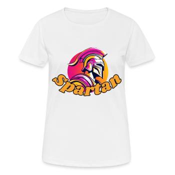 Spartan - Frauen T-Shirt atmungsaktiv - Weiß - Vorne - AI Model Female 172 dark (172cm)
