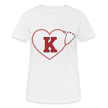 Lettre k stéthoscope - T-shirt respirant Femme - blanc - Devant - AI Model Female 172 dark (172cm)