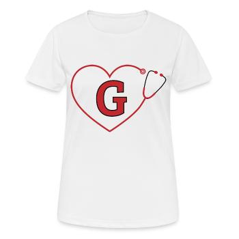 Lettre g stéthoscope - T-shirt respirant Femme - blanc - Devant - AI Model Female 172 dark (172cm)