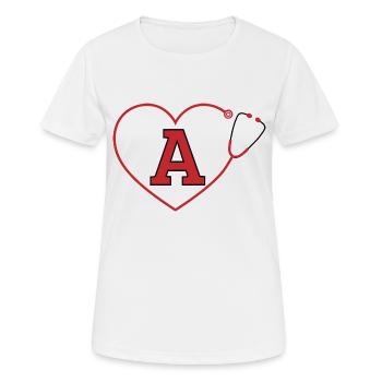 Stethoskop-Brief - Frauen T-Shirt atmungsaktiv - Weiß - Vorne - AI Model Female 172 dark (172cm)
