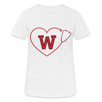 Lettre w stéthoscope - T-shirt respirant Femme - blanc - Devant - AI Model Female 172 dark (172cm)