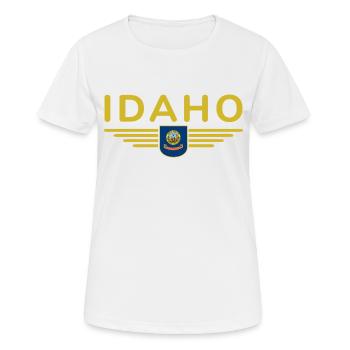 Idaho Fan T-Shirt – Nature & Adventure - T-shirt respirant Femme - blanc - Devant - AI Model Female 172 dark (172cm)