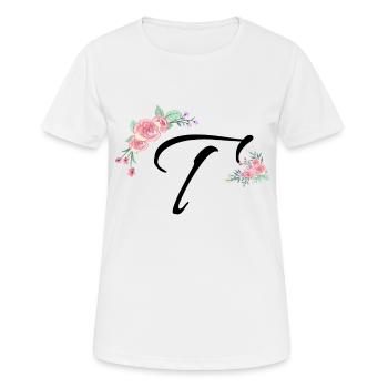 Brief und Blumen - Frauen T-Shirt atmungsaktiv - Weiß - Vorne - AI Model Female 172 dark (172cm)