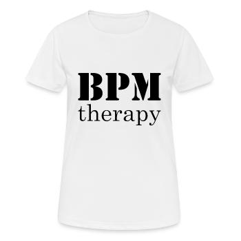 BPMtherapy - Frauen T-Shirt atmungsaktiv - Weiß - Vorne - AI Model Female 172 dark (172cm)