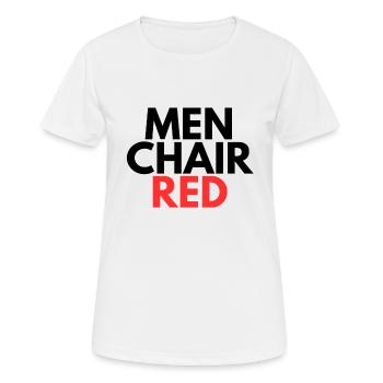 INDONET MenCret (Chaise Homme Rouge). - T-shirt respirant Femme - blanc - Devant - AI Model Female 172 dark (172cm)