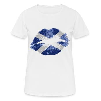 Kiss (Schottland / Ecosse) - T-shirt respirant Femme - blanc - Devant - AI Model Female 172 dark (172cm)