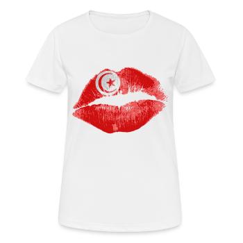 Kiss (Tunisia / Tunesia) - Women's Breathable T-Shirt - white - Front - AI Model Female 172 dark (172cm)