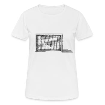 Fußball Tor Netz - Frauen T-Shirt atmungsaktiv - Weiß - Vorne - AI Model Female 172 dark (172cm)