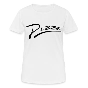 Pizza Schriftzug - Frauen T-Shirt atmungsaktiv - Weiß - Vorne - AI Model Female 172 dark (172cm)