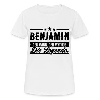 Mann Mythos Legende Benjamin - Frauen T-Shirt atmungsaktiv - Weiß - Vorne - AI Model Female 172 dark (172cm)
