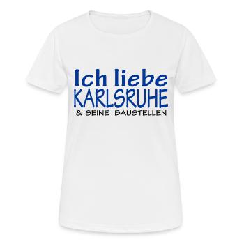 Karlsruhe - Frauen T-Shirt atmungsaktiv - Weiß - Vorne - AI Model Female 172 dark (172cm)