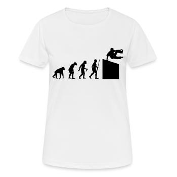Evolution - Frauen T-Shirt atmungsaktiv - Weiß - Vorne - AI Model Female 172 dark (172cm)