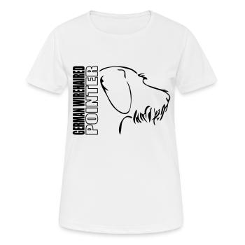 Drahthaar PROFIL - T-shirt respirant Femme - blanc - Devant - AI Model Female 172 dark (172cm)
