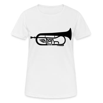 Das Flügelhorn mit Flügel - Frauen T-Shirt atmungsaktiv - Weiß - Vorne - AI Model Female 172 dark (172cm)