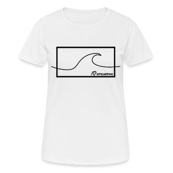 Ich liebe Kitesurfen Welle schwarz - Frauen T-Shirt atmungsaktiv - Weiß - Vorne - AI Model Female 172 dark (172cm)