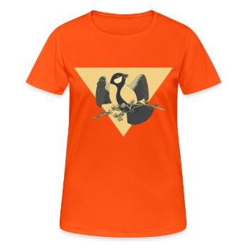Meise - Frauen T-Shirt atmungsaktiv - Neonorange - Vorne - AI Model Female 172 dark (172cm)