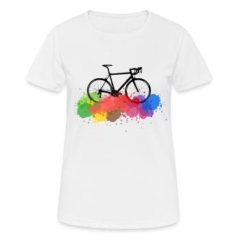 Rennrad Farbkleckse - Frauen T-Shirt atmungsaktiv - Weiß - Vorne - AI Model Female 172 dark (172cm)