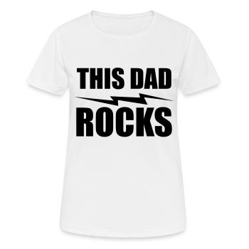 this dad rocks - Frauen T-Shirt atmungsaktiv - Weiß - Vorne - AI Model Female 172 dark (172cm)